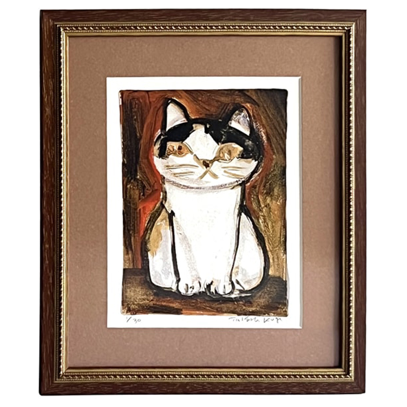 久下貴史 マンハッタナーズ 版画 猫 37cm×27cm Amazon.co.jp: 生地 マンハッタナーズ 久下貴史 猫 1パネル